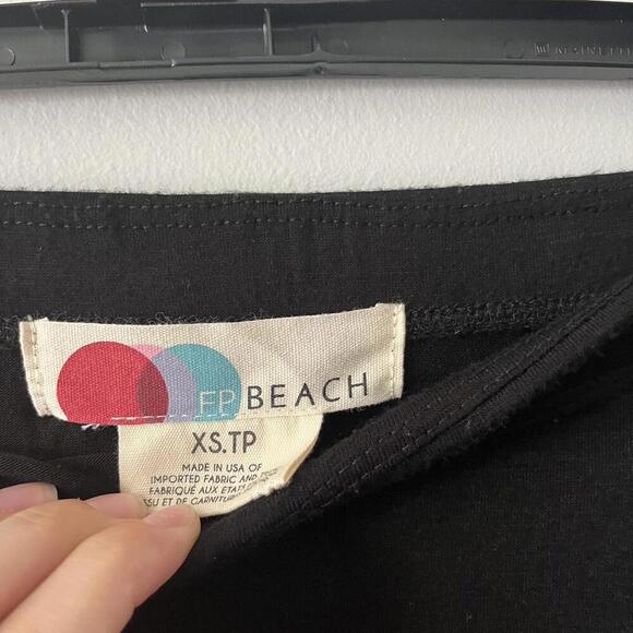 Free People Beach Daphne Gathered Ruched Black Midi Skirt - Picture 3 of 3